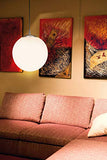 EGLO Lustre RONDO 1, suspension à flamme, lampe pendante en acier, couleur : nickel mat, verre : opale blanc mat, douille : E27, Ø : 30 cm