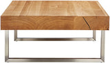 HomeTrends4You 266222 Table Basse en chêne Massif huilé, 75 x 35 x 75 cm