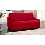 Canapé lit 2-3 Places Luna Convertible Ouverture RAPIDO 120cm, Cuir éco Rouge