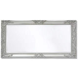 Tidyard Miroir Mural Magnifique pour Salle de Bain/Dressing Style Baroque Argenté 100 X 50 cm