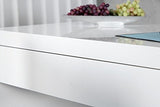 DuNord Bureau Design Blanc Brillant 120 cm