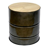 DS Dropshipping Table Basse bidon Industriel Metal 46,5cm dia x 50cm