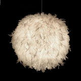 STOEX Lustre Suspension luminaire en plume blanche design forme sphère E27 40W pour Chambre Décoration Cadeau d'enfant