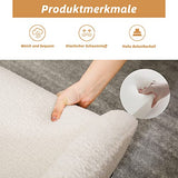 Mingone Fauteuil Simple en Laine d’Agneau Petit Fauteuil Coiffeuse Chaise Pieds en Fer Croisé avec Dossier et Accoudoirs pour Salon Chambre Club Coiffeuse, Blanc