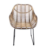 Casa Moro Fauteuil Madrid en rotin naturel tressé à la main | Chaise vintage en osier | Chaise en osier de qualité supérieure | Chaise rétro pour cuisine, jardin, terrasse, salle à manger | IDSN56
