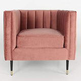 Paris Prix - Fauteuil Design en Velours Goya 76cm Rose