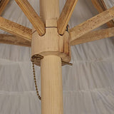 Relaxdays Hawaï Parasol de Plage en Bois et Feuille de Palmier résistant aux intempéries Naturel 250 x 260 cm