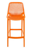 CLP Lot De 2 Tabourets de Bar Air en Plastique I Chaise Haute Intérieur Extérieur avec Dossier Et Repos-Pieds, Couleur:Orange