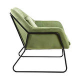 Zons KATEL Fauteuil en Velours ET MÉTAL Noir + Coussin, Vert, 72x79xH81 cm