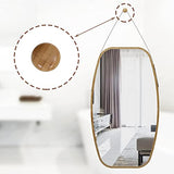 sogesfurniture Grand Miroir Mural Rectangulaire Miroir Suspendu Miroir Porte Miroir Rectangle Salle de Bain Deco Murale Salon Décoration Murale Design avec Sangle en Cuir Réglable 99x44.5x1.5cm