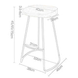 Tabouret de bar rétro Restaurant de cuisine haute Tabouret Tabouret de bar antidérapant Motif Home Tabouret 46 x 38 x 45/65/75 cm 75CM a