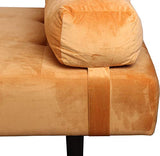 Nimara Charlie Daybed en Velours et Tissu | Lit de Jour en Velours avec appuie-tête, Oreiller, Vendu avec Pieds en Bois Noir | Dimensions : 80 x 200 cm