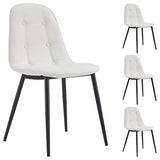 IDIMEX Lot de 4 chaises Alvaro pour Salle à Manger ou Cuisine avec 4 Pieds en métal Noir et Assise capitonnée, revêtement synthétique Blanc
