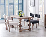 Wahson Lot de 4 Chaises de Salle à Manger en Tissu de Lin Chaise de Cuisine avec Pieds Bois, Chaises de Salon Rembourrées Style Vintage (Crème)