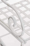 Chaise De Jardin Lotta en Fer avec Accoudoirs | Chaise De Balcon Fabriquée A La Main en Métal | Chaise De Terrasse De Style Antique Nostalgique, Couleur:Blanc Antique