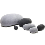 VERCART Gros Coussin de Sol Créatif Rond, énorme Pouf de Décoration pour Salon Terrasse, Coussin Decoratif 3D Imitation Pierre, Mélange de Gris Clair et Foncé 6 Pièces