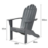 Costway Chaise de Jardin Extérieur Adirondack en Bois Résistant aux Intempéries avec Dossier Incurvé Charge Max. 170KG pour Jardin/Patio/Pelouse et Terrasse