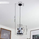 HOFSTEIN Suspension Hora en métal gris effet rouille et base aspect bois, lampe pendante retro-industrielle, hauteur ajustable, max. 109 cm, pour 1 ampoule E27, ampoule(s) non incluse(s)
