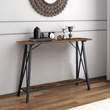 Table de Console, Console Meubles Rustique pour Salon,Table de Cocktail avec Structure en métal, 2 Niveaux,120 * 40 * 75CM