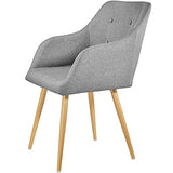 TecTake 402981 - Chaise de Salle à Manger Confort, Fauteuil de Salon Rembourré au Design Scandinave 55 cm x 54 cm x 82,5 cm Gris