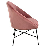 Nimara Fauteuil en velours | Fauteuil avec tissu en velours et accoudoirs | Fauteuil de salon avec confort et détente | Fauteuil de qualité en bleu, gris et rose