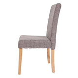 Mendler Lot de 4 chaises de séjour Littau, Tissu Gris, Pieds clairs