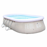 Alice's Garden - Kit Piscine géante Complet - Onyx Grise - autoportante Ovale 5,4x3m avec Pompe de Filtration, bâche de Protection, Tapis de Sol et échelle, Piscine Hors Sol autostable,