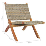 FAMIROSA Chaise de Relaxation Rotin Naturel kubu et Bois d'acajou