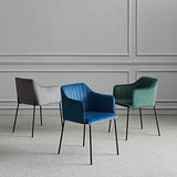 EMT CASA Lot de 2 Chaise scandinave, chaise de salle à manger en velours, pieds métalliques stables
