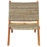 FAMIROSA Chaise de Relaxation Rotin Naturel kubu et Bois d'acajou