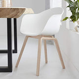 Damiware Romeo Lot de 2 chaises avec accoudoirs Tendance rétro - Salle a Manger Blanches (Blanc)