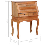 vidaXL Bureau Secrétaire Bureau Antique avec 9 Tiroirs et 2 Compartiments Ouverts Rangement Maison Intérieur 78x42x103 cm Bois d'Acajou Massif