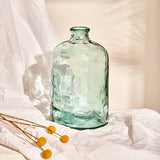 Grande Bouteille en Verre Recyclé Transparent au Design Lisse - Carafe en Verre de Style Méditerranéen Fabriquée à la Main Pour la Décoration de la Maison et du Jardin