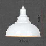 PETITES ECREVISSES Vintage Suspension Luminaire Industrielle E27 Ø29cm,Rétro Métal Lustre Abat-jour Lampe Plafonnier Eclairage Installation (Blanc)