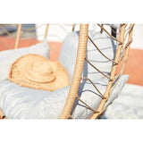 CONCEPT USINE | Fauteuil Suspendu Beige en Résine Tressée | Rotin Naturel | Design Lima | Structure en Acier | Coussin Déhoussable | Revêtement en Poudre | Hamac Assis | Waterproof, Résistant