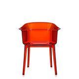 Kartell Papyrus fauteuil transparent rouge orangé