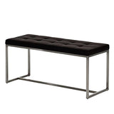 CLP Banc BARCI Similicuir Rembourrage Épais I Banquette De Cuisine Design Moderne I Siège De 2 Places Hauteur Assise 48 cm I Support en Acier Inoxydable Marron