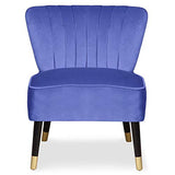 Paris Prix - Lot De 2 Fauteuils Striés en Velours Mili 74cm Bleu