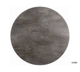 SIGNAL MEBLE Table Extensible Effet Marbre - Noir - Pieds en Métal Noir - 8 Couverts - D 100 Cm X H 76 Cm