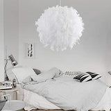 STOEX Lustre Suspension luminaire en plume blanche design forme sphère E27 40W pour Chambre Décoration Cadeau d'enfant