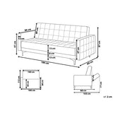 Beliani - Canapé Convertible 3 Places - Aberdeen - Tissu, Gris Clair