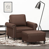 vidaXL Fauteuil avec Repose-Pied Chaise de Relaxation Fauteuil TV Siège de Salon Meuble de Salle de Séjour Maison Intérieur Marron 60 cm Similicuir