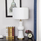 Lampe de Table Lampe de Chevet Lampe De Table en Céramique Américaine Lampes De Table Blanches avec Abat-Jour en Tissu pour Lampe De Chevet De Décoration De Chambre Lampe à Poser