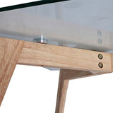 Marque Amazon - Movian HD3801 Table en Verre, Bois, Transparent-Marron, 110 x 60 x 45 cm