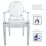 LexMod Fauteuil de Salle à Manger Casper en Plastique, Plastique, Claire, 53x56x91 cm