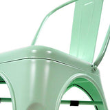 hjh OFFICE 645040 Chaise en métal bistro VANTAGGIO BRUSH vert pastel mat, design Industriel, empilable