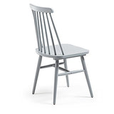 Kave Home - Chaise de Salle à Manger Tressia Gris Clair en Bois Massif de Caoutchouc