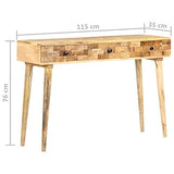 vidaXL Bois de Manguier Massif Table Console Table de Couloir Table d'Entrée Table sous Miroir Salon Salle de Séjour Maison Intérieur 115x35x76 cm