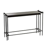 Tousmesmeubles Duo de Consoles Métal/Verre Noir - Nice - L 125 x l 38 x H 82 - Neuf