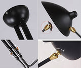 Mid-Century Moderne Plafond Luminaire En Métal Art Semi Plafonnier Plafonnier Avec Réglable Lampe Tête Peinture Poudre Finition (Noir, 3 lumières)